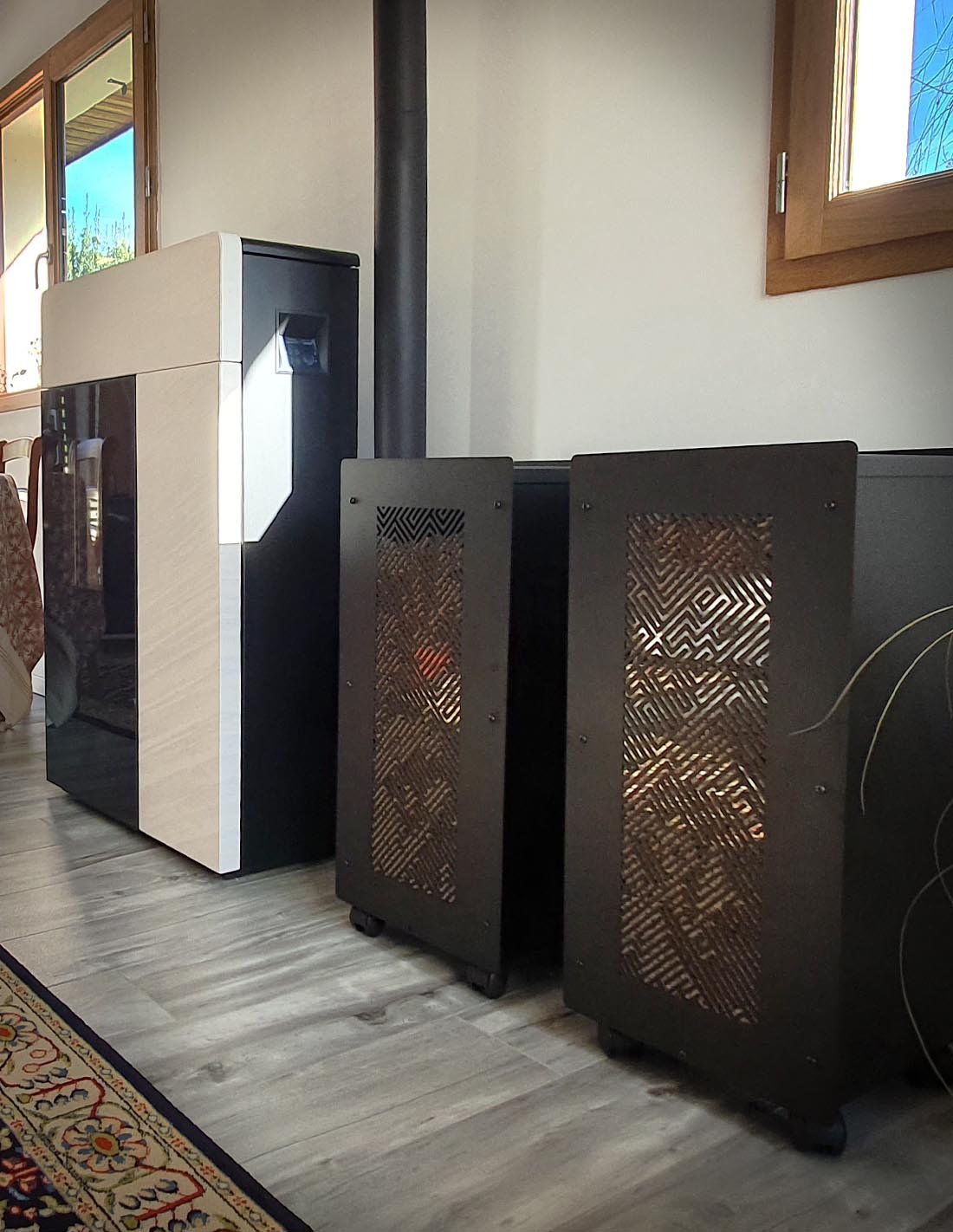 coffre pour stockage pellets intérieur